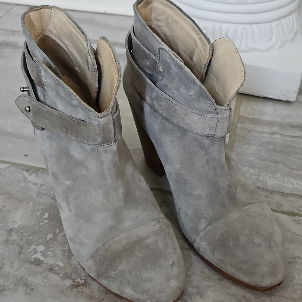 Rag & Bone Harrow Women's Grey Suede Block Heel Ankle Boots 39/9